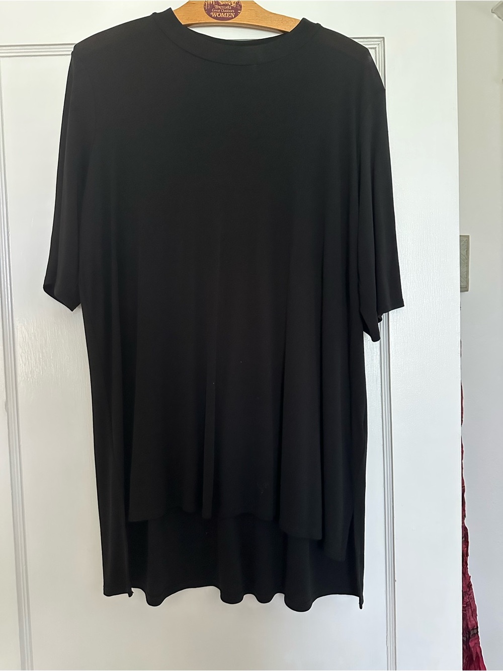 Eileen Fisher Black Silk Minimalist Tunic Top